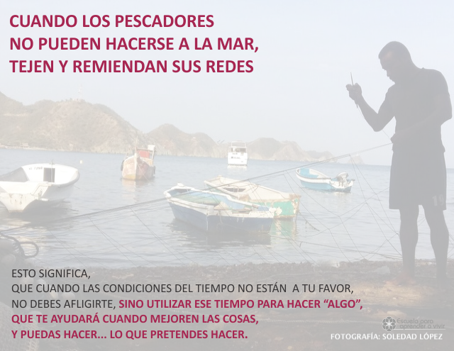 Cuando los pescadores no pueden hacerse a la mar, remiendan sus redes Marzo 3 de 2009